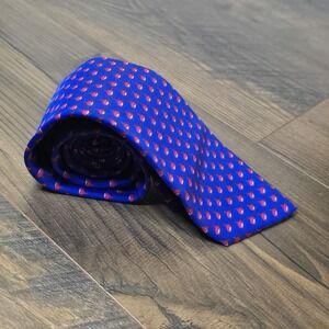 Robert Talbott 100% Silk Tie Blue Pink Shark Print Necktie Preppy Novelty USA